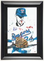 Nolan Ryan Signed Rangers Custom Framed Art Print Display (PSA) at PristineAuction.com