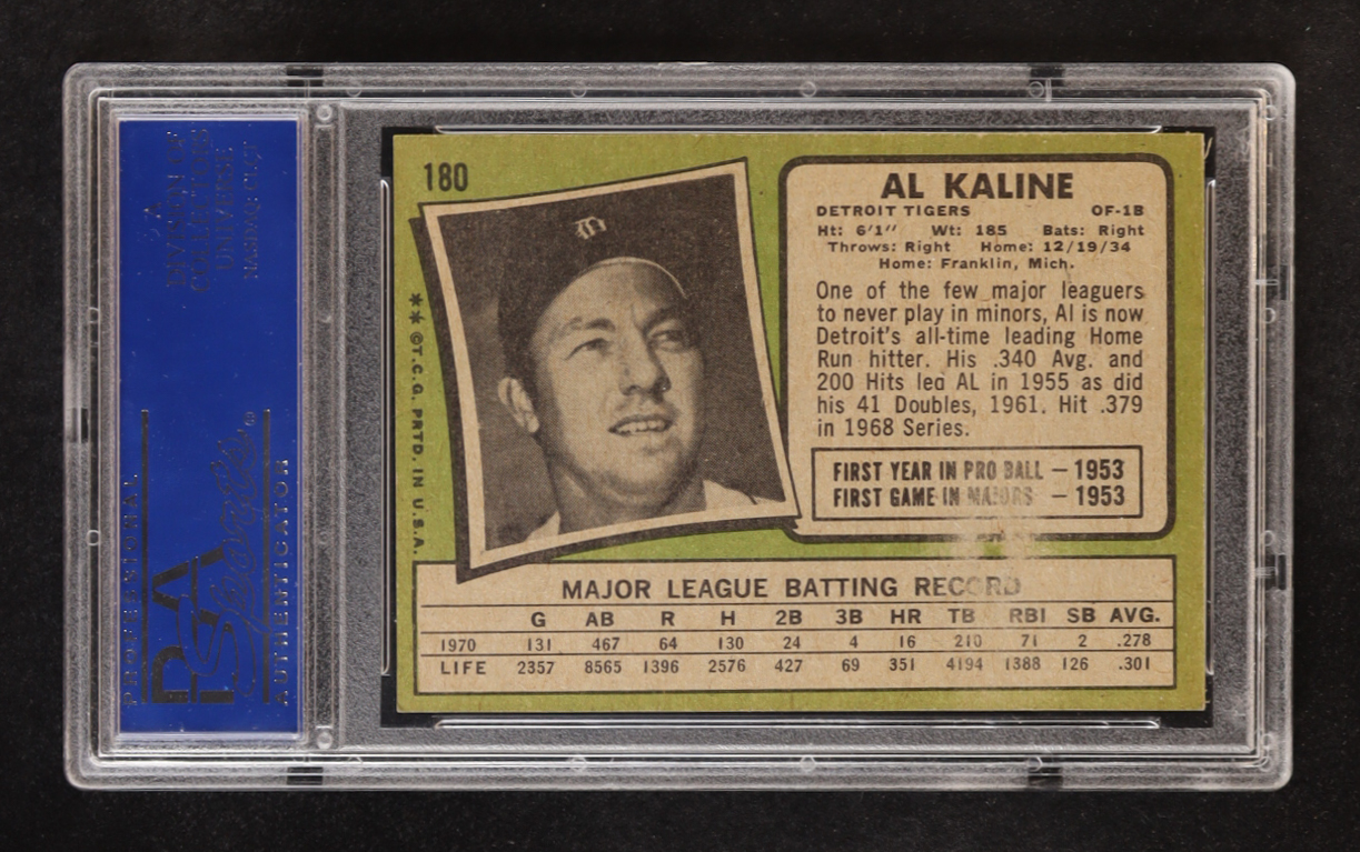 Al Kaline 1971 Topps #180 (PSA 7) at PristineAuction.com Al Kaline 1971 Topps #180 (PSA 7) at PristineAuction.com