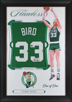 Larry Bird Signed Celtics Custom Framed Jersey Display (Beckett) at PristineAuction.com