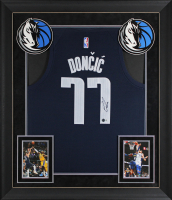 Luka Doncic Signed Mavericks Custom Framed Jersey Display (Beckett) at PristineAuction.com