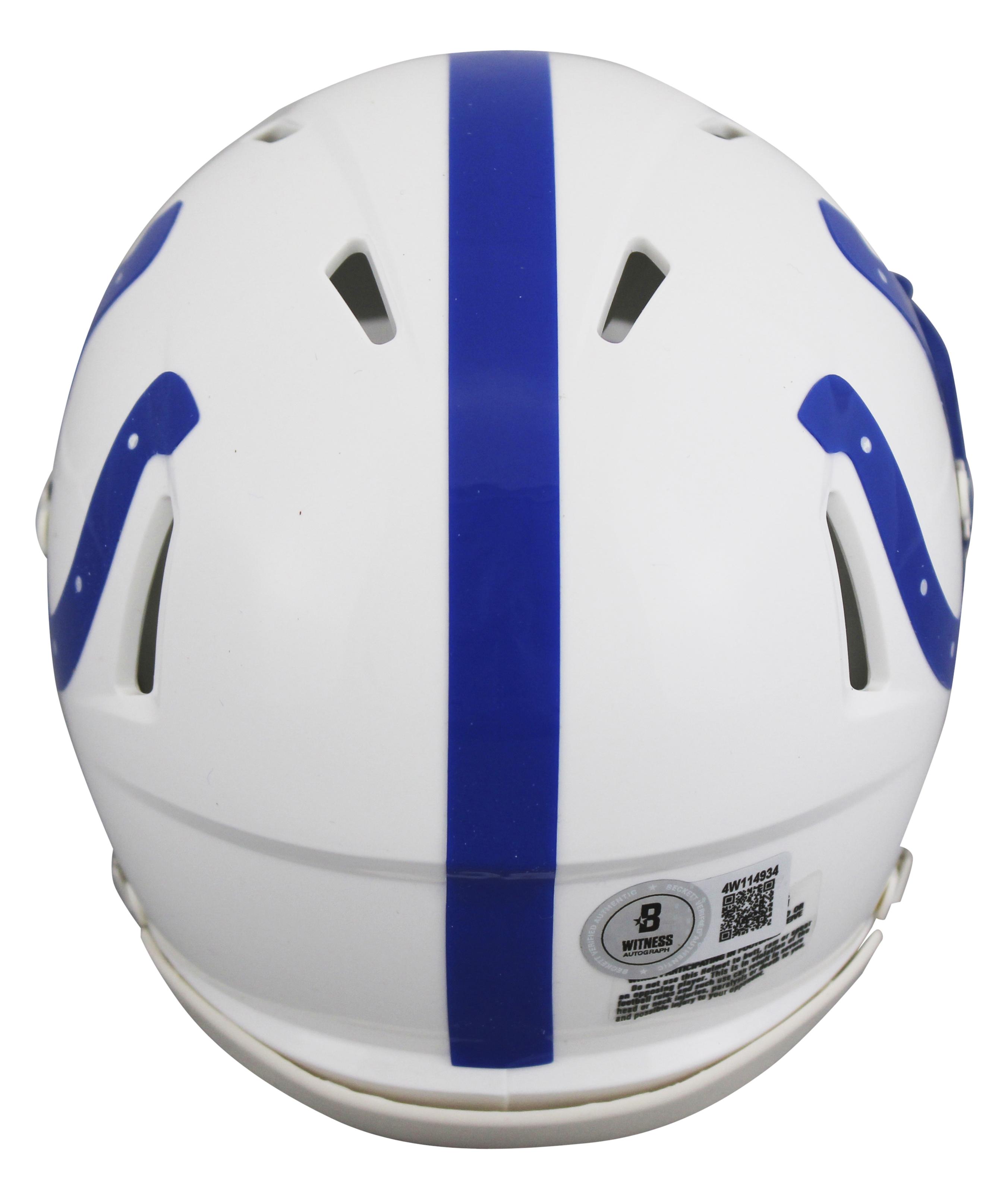 Edgerrin James Signed Colts Speed Mini Helmet (Beckett) at PristineAuction.com Edgerrin James Signed Colts Speed Mini Helmet (Beckett) at PristineAuction.com