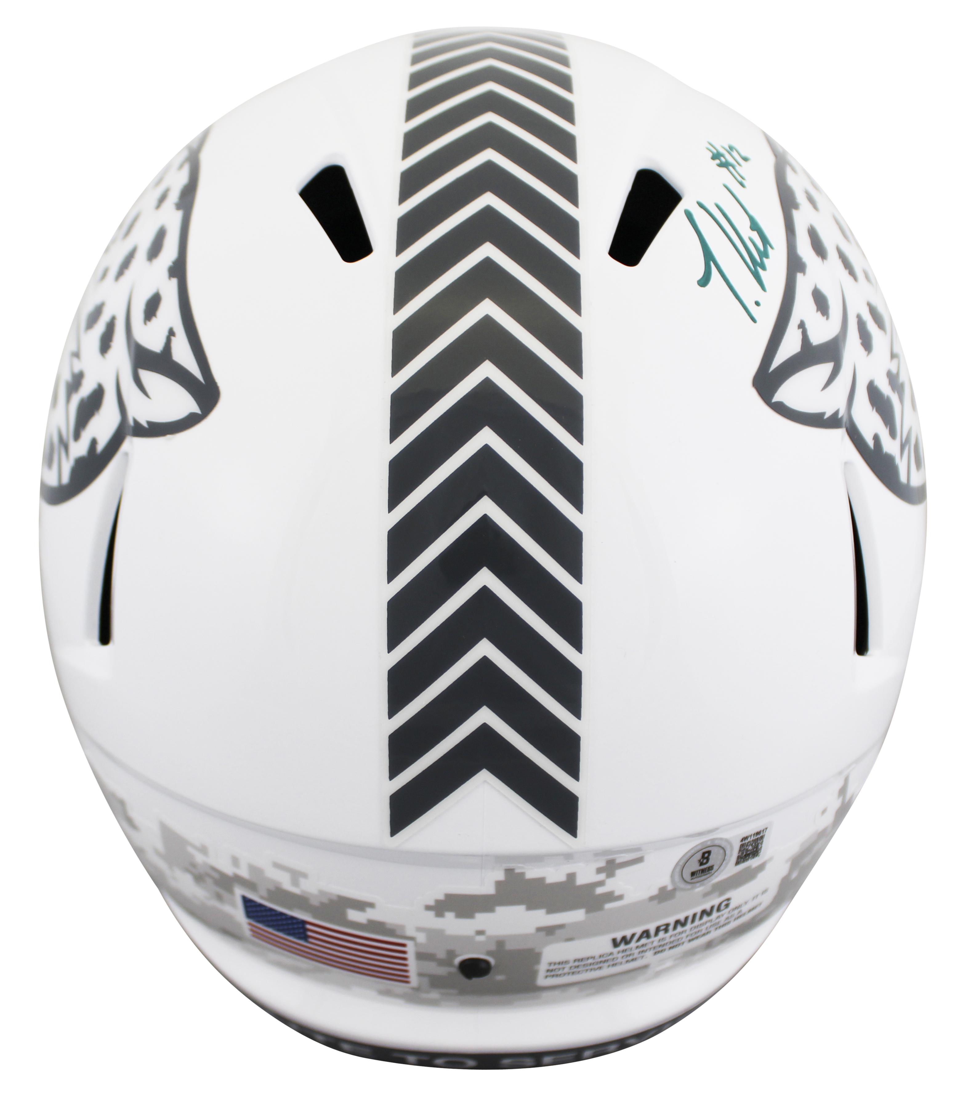 Travis Hunter Signed Jaguars Salute To Service Alternate Speed Helmet (Beckett) at PristineAuction.com Travis Hunter Signed Jaguars Salute To Service Alternate Speed Helmet (Beckett) at PristineAuction.com