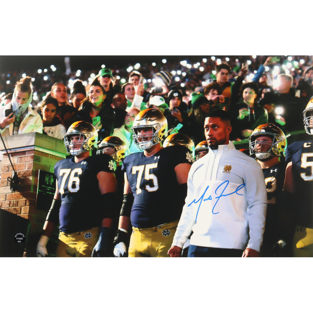 Marcus Freeman Signed Notre Dame Fighting Irish 11x17 Photo (Authentic Ink) at PristineAuction.com