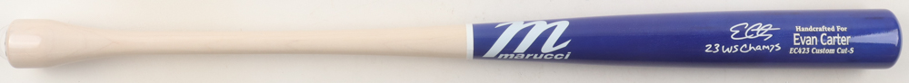 Evan Carter Signed Marucci Pro Baseball Inscribed "23 WS Champs" (Beckett) at PristineAuction.com Evan Carter Signed Marucci Pro Baseball Inscribed "23 WS Champs" (Beckett) at PristineAuction.com