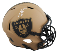 Ashton Jeanty Signed Raiders Full-Size Salute to Service Alternate Speed Helmet (Beckett) at PristineAuction.com
