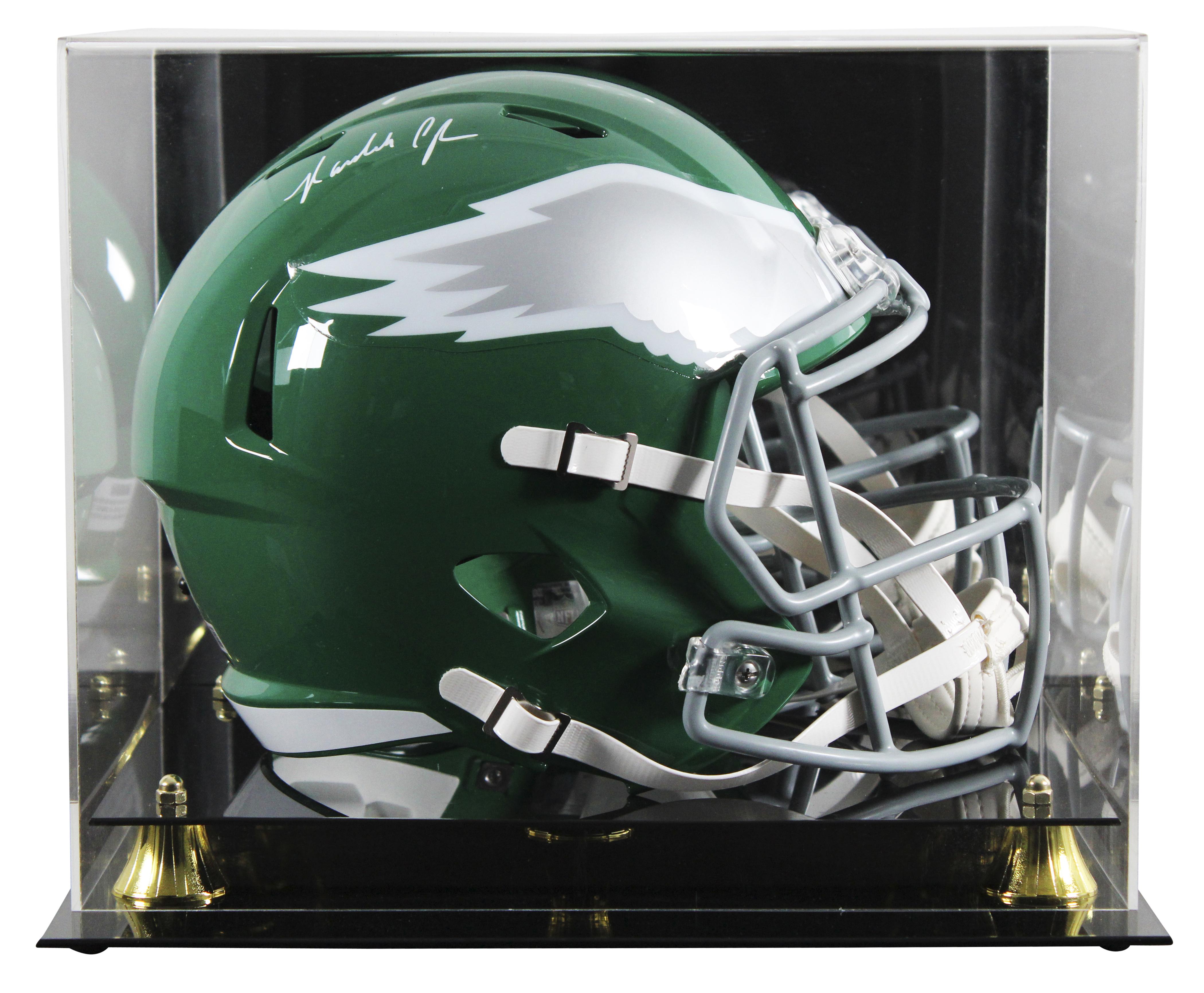 Randall Cunningham Signed Eagles Full-Size Throwback Alternate Speed Helmet with Display Case (Beckett) at PristineAuction.com Randall Cunningham Signed Eagles Full-Size Throwback Alternate Speed Helmet with Display Case (Beckett) at PristineAuction.com