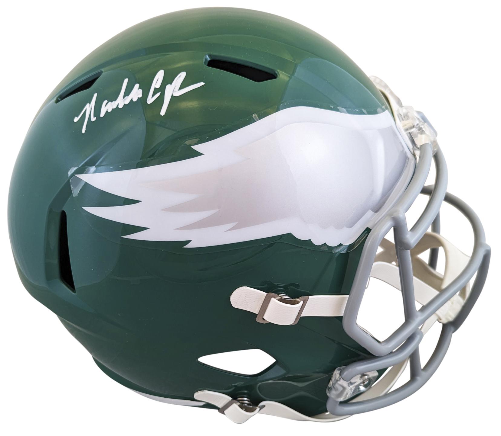 Randall Cunningham Signed Eagles Full-Size Throwback Alternate Speed Helmet with Display Case (Beckett) at PristineAuction.com Randall Cunningham Signed Eagles Full-Size Throwback Alternate Speed Helmet with Display Case (Beckett) at PristineAuction.com