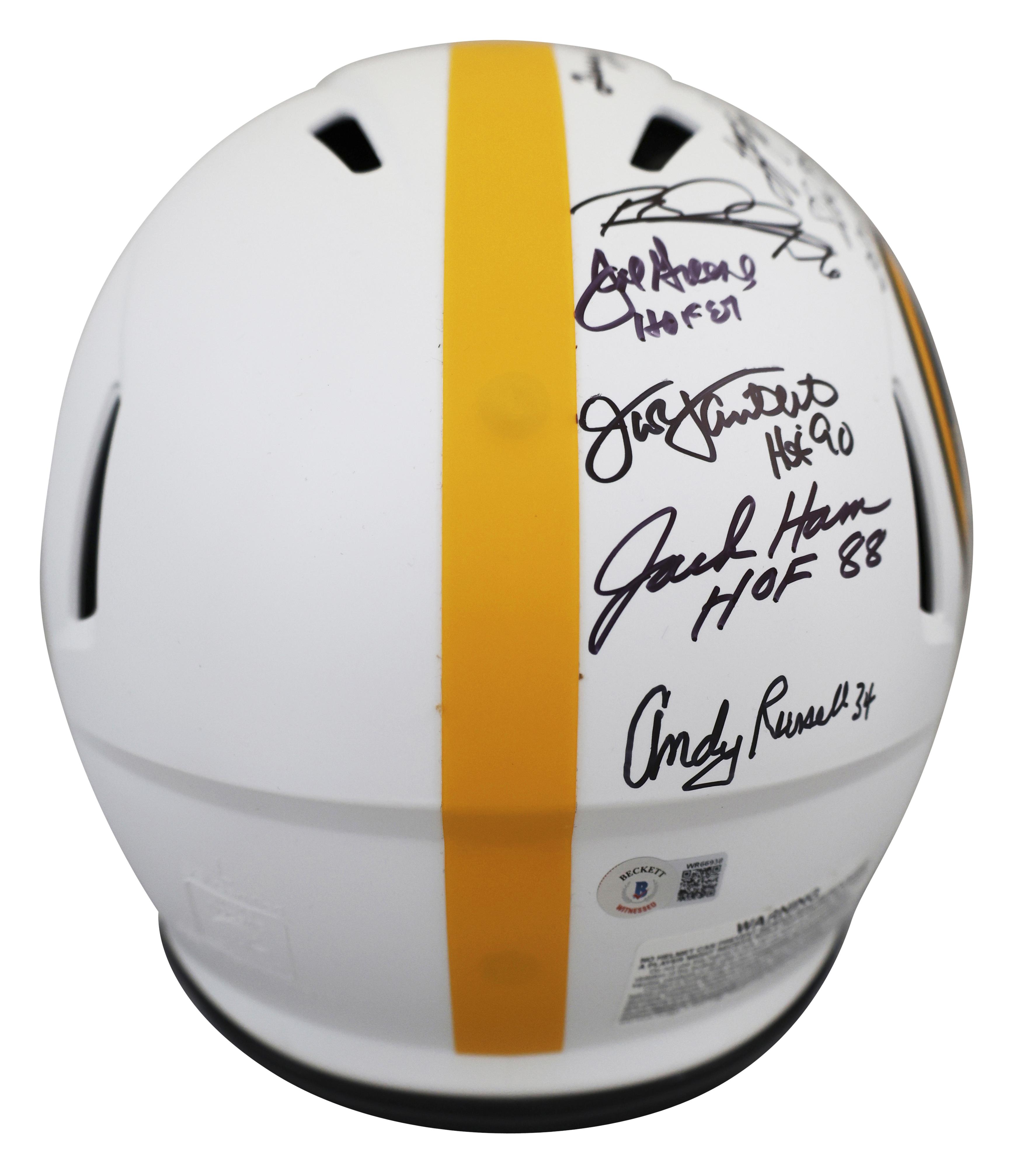 Steelers Greats Full-Size Authentic On-Field Lunar Eclipse Alternate Speed Helmet Signed By (17) with Franco Harris, Jack Lambert, Jack Ham, Jerome Bettis, Joe Greene (Beckett) at PristineAuction.com Steelers Greats Full-Size Authentic On-Field Lunar Eclipse Alternate Speed Helmet Signed By (17) with Franco Harris, Jack Lambert, Jack Ham, Jerome Bettis, Joe Greene (Beckett) at PristineAuction.com