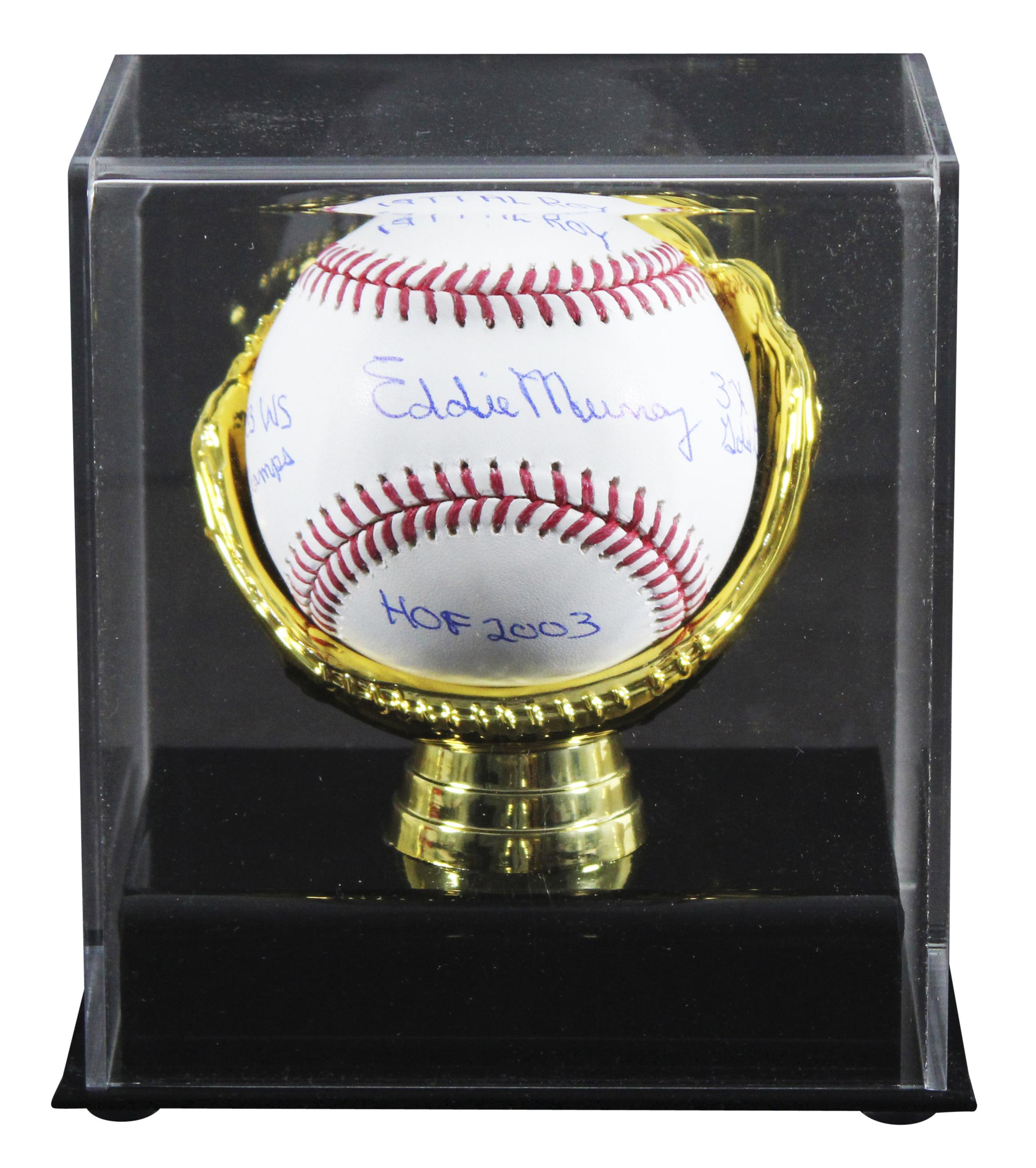 Eddie Murray Signed OML Baseball with Gold Glove Display Case & (4) Career Inscriptions (Beckett) at PristineAuction.com Eddie Murray Signed OML Baseball with Gold Glove Display Case & (4) Career Inscriptions (Beckett) at PristineAuction.com