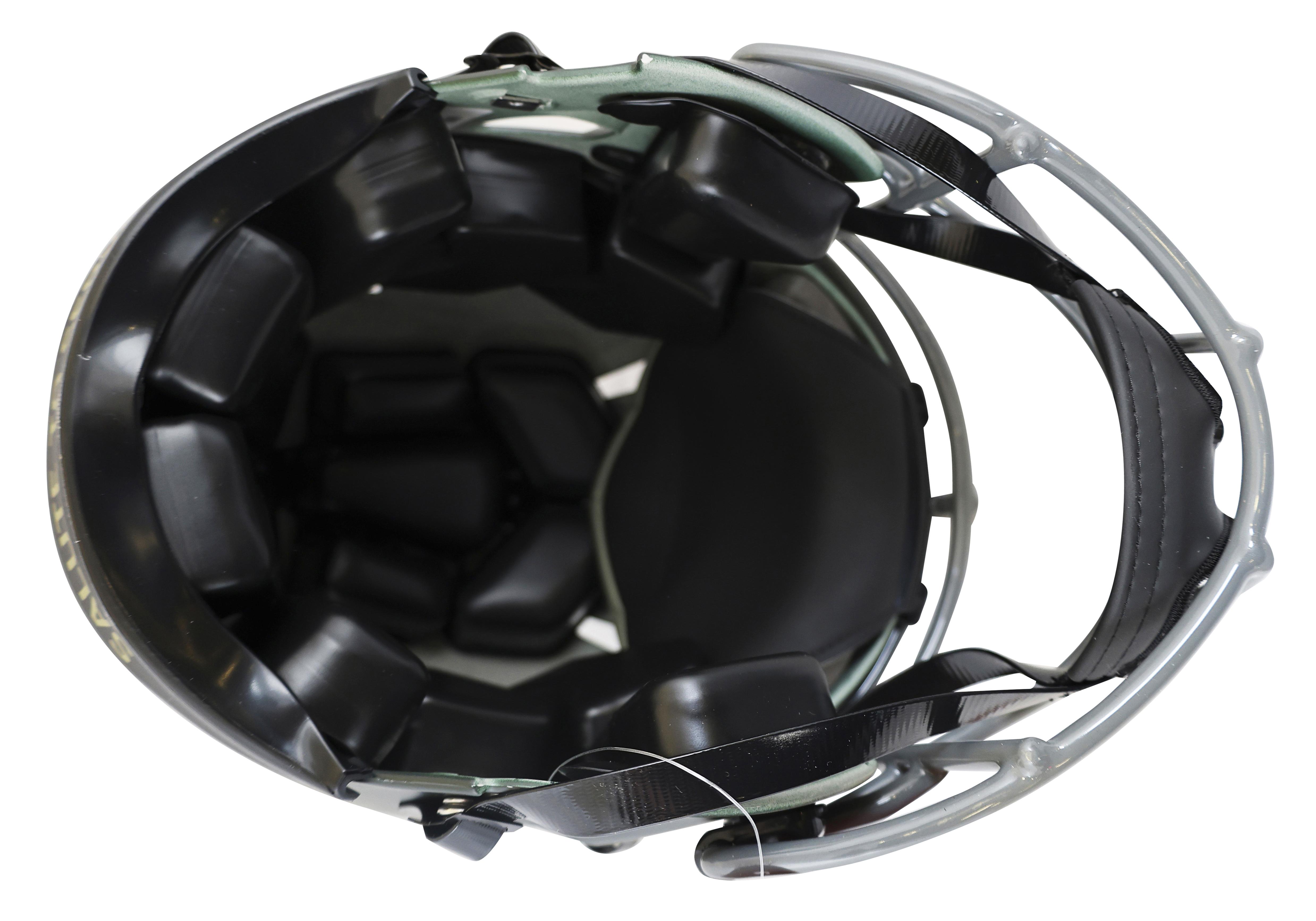 Joe Greene Signed Steelers Full-Size Authentic On-Field Salute to Service Alternate Speed Helmet Inscribed "HOF 87" with Display Case (Beckett) at PristineAuction.com Joe Greene Signed Steelers Full-Size Authentic On-Field Salute to Service Alternate Speed Helmet Inscribed "HOF 87" with Display Case (Beckett) at PristineAuction.com