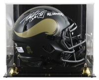 Adrian Peterson Signed Vikings Full-Size Salute to Service Alternate Speed Helmet Inscribed "All D*** Day" with Display Case (Beckett) at PristineAuction.com