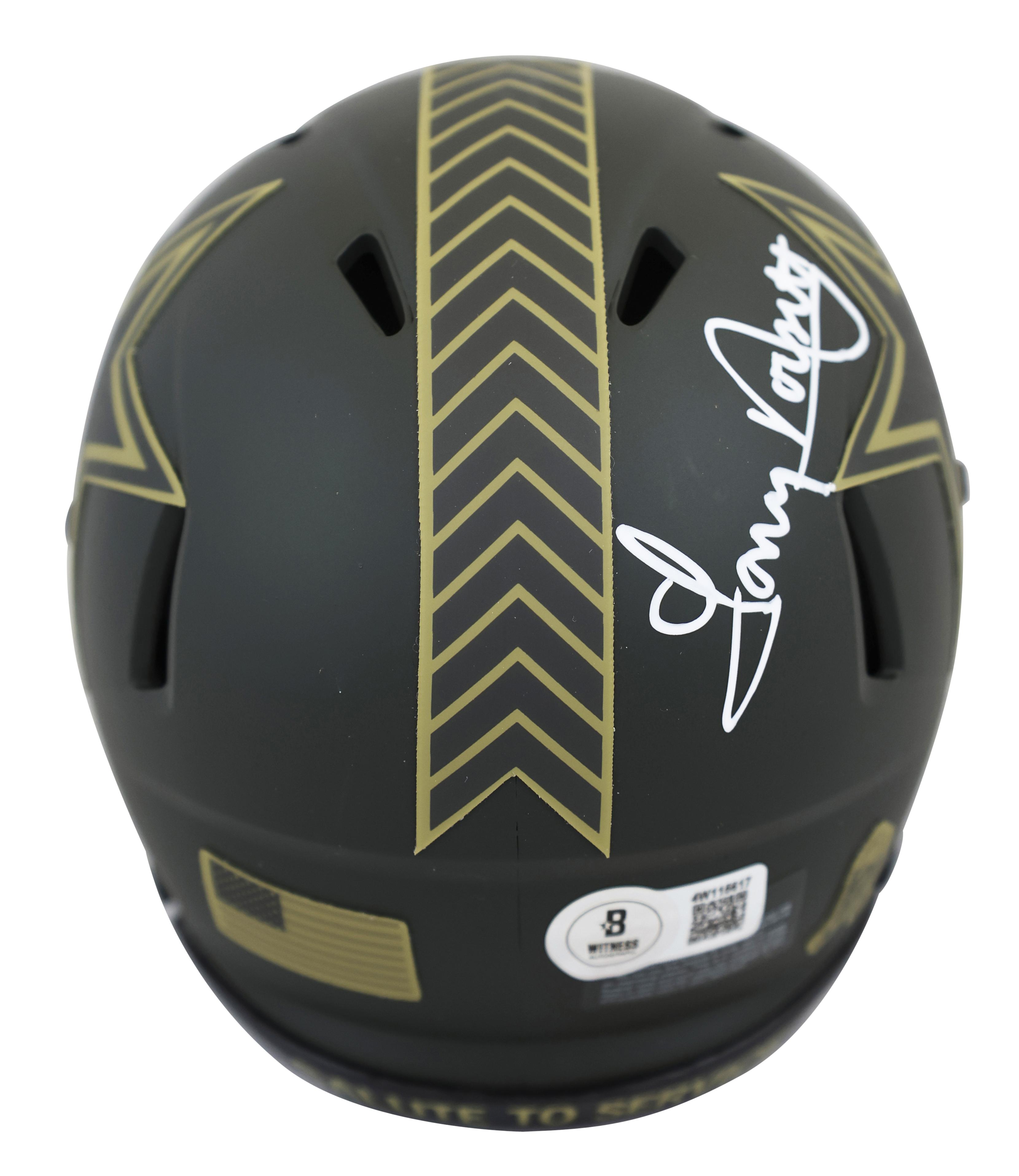 Tony Dorsett Signed Cowboys Salute to Service Alternate Speed Mini Helmet with Display Case (Beckett) at PristineAuction.com Tony Dorsett Signed Cowboys Salute to Service Alternate Speed Mini Helmet with Display Case (Beckett) at PristineAuction.com