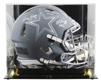 Roger Staubach, Tony Dorsett & Drew Pearson Signed Cowboys Full-Size Authentic On-Field Slate Alternate Speed Helmet Inscribed "HOF 85", "HOF 94" & "HOF 21" (Beckett) at PristineAuction.com