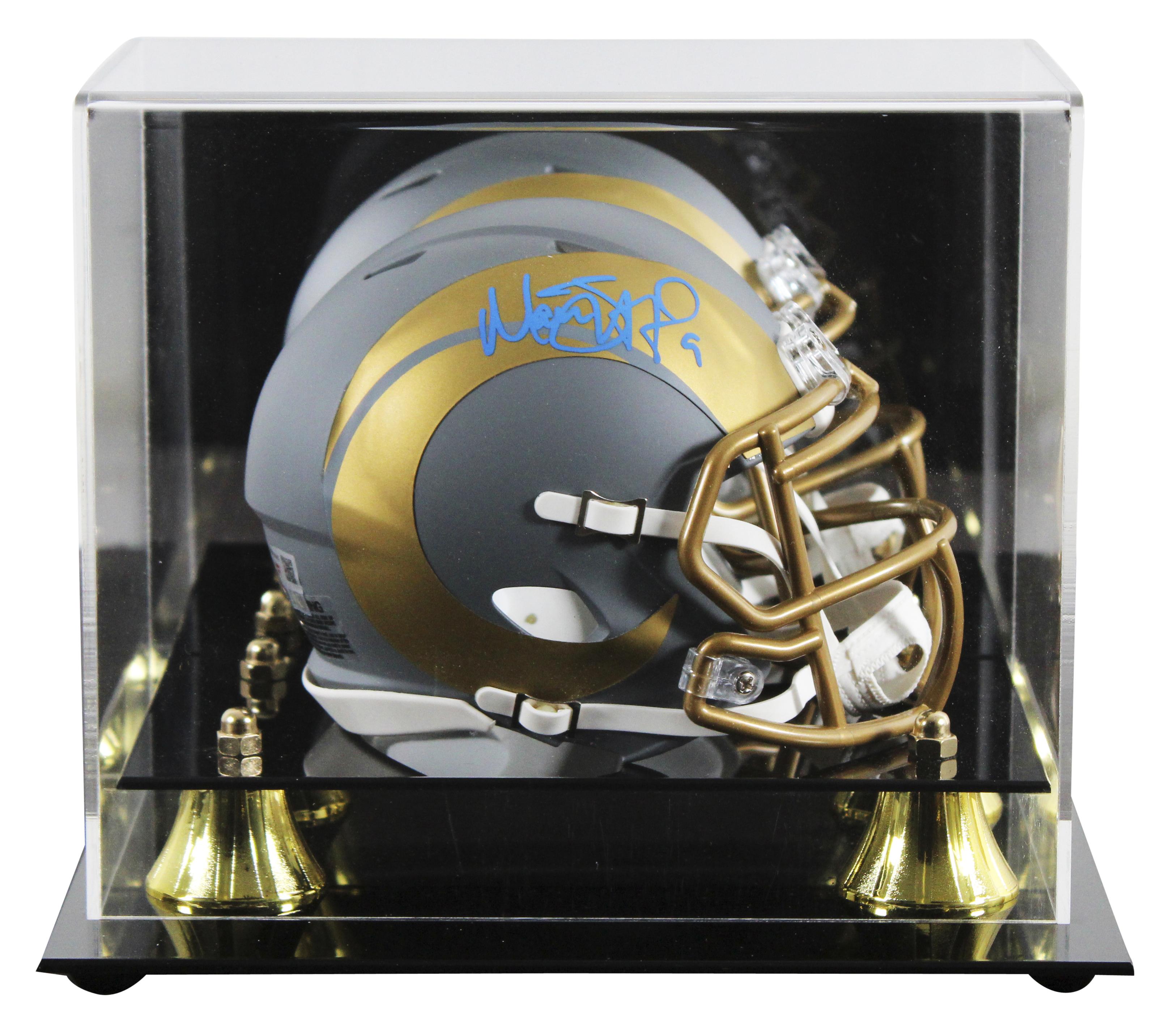 Matthew Stafford Signed Rams Slate Alternate Speed Mini Helmet with Display Case (Fanatics) at PristineAuction.com Matthew Stafford Signed Rams Slate Alternate Speed Mini Helmet with Display Case (Fanatics) at PristineAuction.com