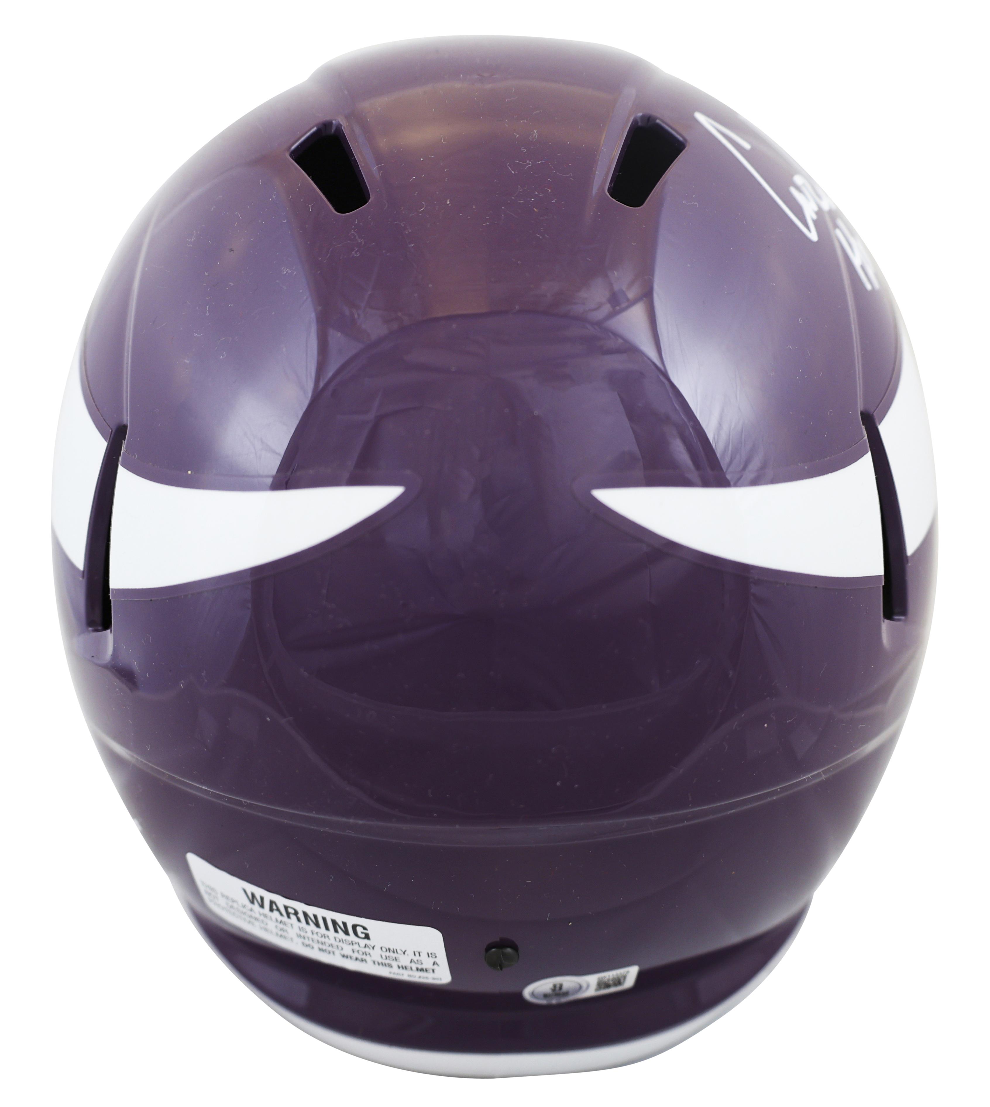 Carl Eller Signed Vikings Full-Size Throwback Alternate Speed Helmet Inscribed "HOF 2004" with Display Case (Beckett) at PristineAuction.com Carl Eller Signed Vikings Full-Size Throwback Alternate Speed Helmet Inscribed "HOF 2004" with Display Case (Beckett) at PristineAuction.com