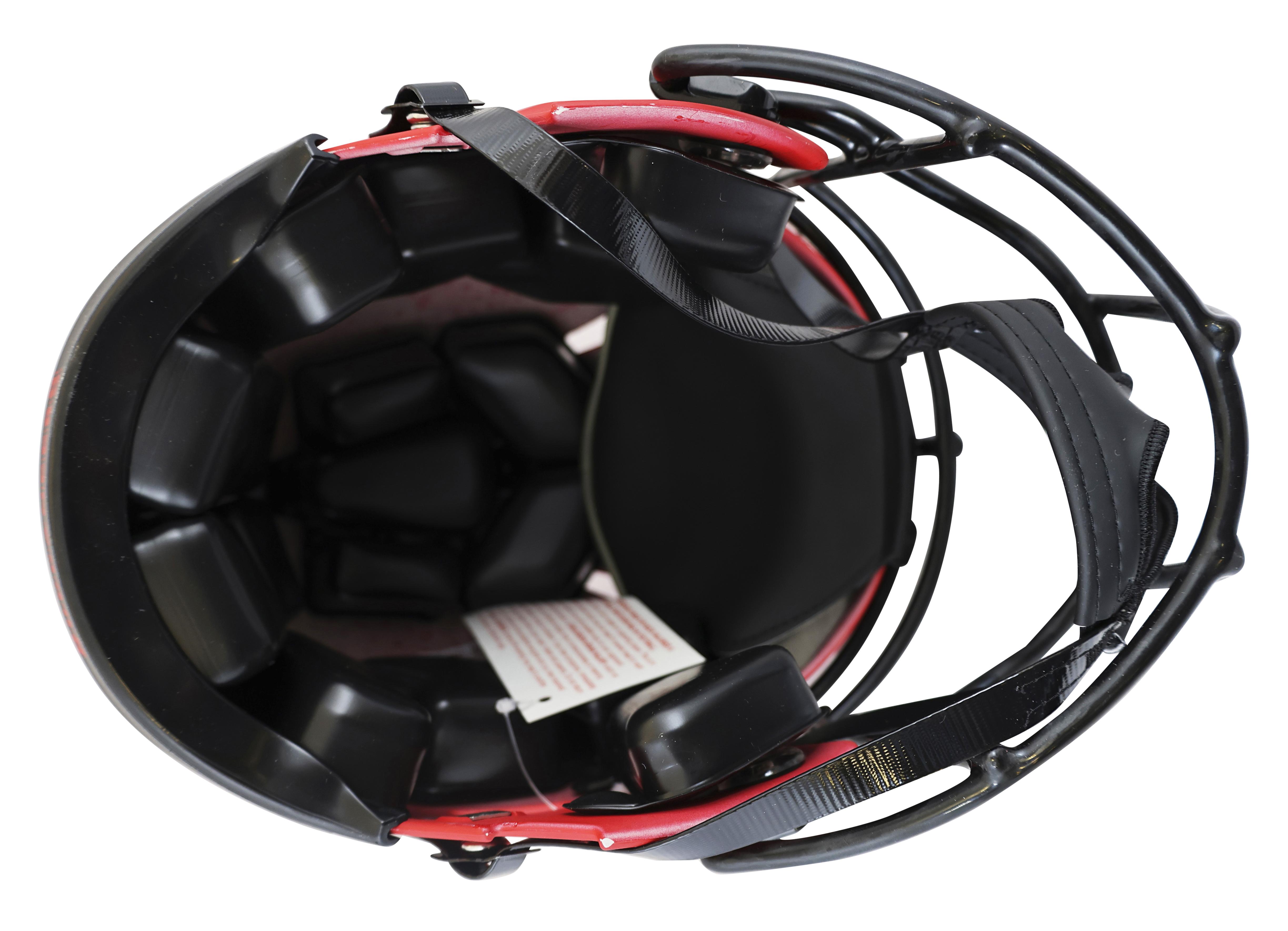 Buccaneers Full-Size Authentic On-Field Rave Alternate Speed Helmet Signed By (4) with Mike Alstott, Ronde Barber, Warren Sapp & Derrick Brooks (Beckett) at PristineAuction.com Buccaneers Full-Size Authentic On-Field Rave Alternate Speed Helmet Signed By (4) with Mike Alstott, Ronde Barber, Warren Sapp & Derrick Brooks (Beckett) at PristineAuction.com