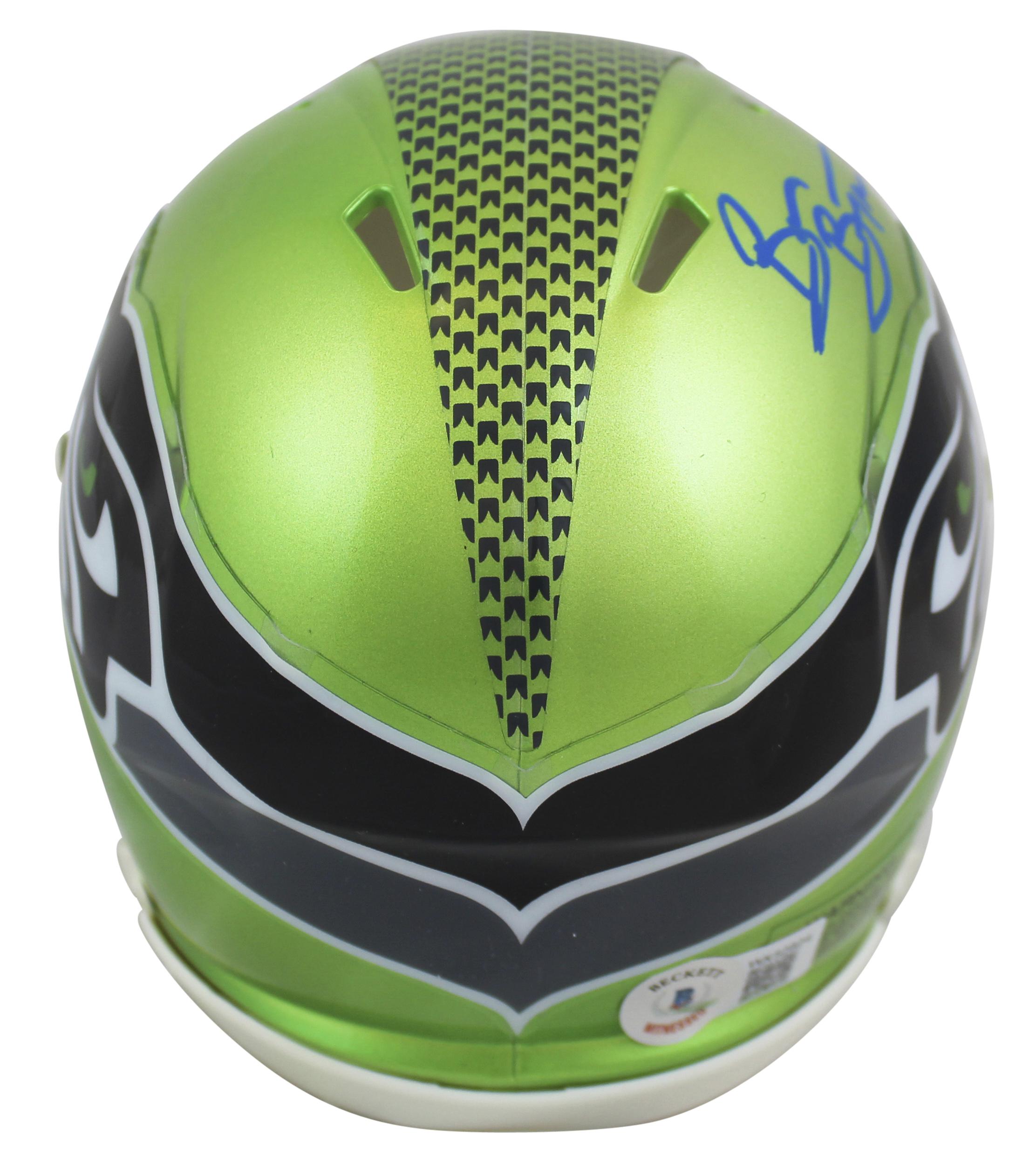 Brian Bosworth Signed Seahawks Flash Alternate Speed Mini Helmet with Display Case (Beckett) at PristineAuction.com Brian Bosworth Signed Seahawks Flash Alternate Speed Mini Helmet with Display Case (Beckett) at PristineAuction.com