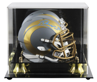 Puka Nacua Signed Rams Slate Alternate Speed Mini Helmet with Display Case (Fanatics) at PristineAuction.com
