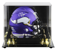 Justin Jefferson Signed Vikings Speed Mini Helmet with Display Case (Beckett) at PristineAuction.com