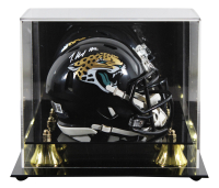 Travis Hunter Signed Jaguars Speed Mini Helmet with Display Case (Beckett) at PristineAuction.com