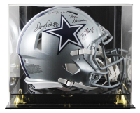 Roger Staubach, Tony Dorsett & Drew Pearson Signed Cowboys Full-Size Authentic On-Field Speed Helmet Inscribed "Original Triplets"(Beckett) at PristineAuction.com