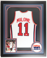 Karl Malone Signed Custom Framed Jersey (JSA) at PristineAuction.com