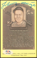 Johnny Mize Signed Hall of Fame Plaque Postcard (PSA) at PristineAuction.com