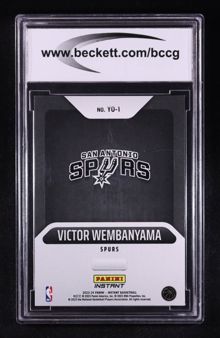 Victor Wembanyama 2023-24 Panini Instant Year One #YO-1 RC (BCCG 10) at PristineAuction.com Victor Wembanyama 2023-24 Panini Instant Year One #YO-1 RC (BCCG 10) at PristineAuction.com