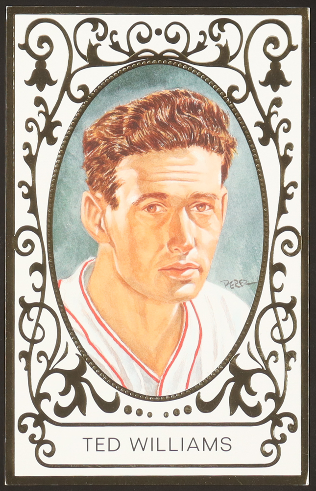 Ted Williams LE 1992 Perez-Steele 2nd Series Masterworks Gold Foil Postcard #41 #1,105/10,000 at PristineAuction.com Ted Williams LE 1992 Perez-Steele 2nd Series Masterworks Gold Foil Postcard #41 #1,105/10,000 at PristineAuction.com