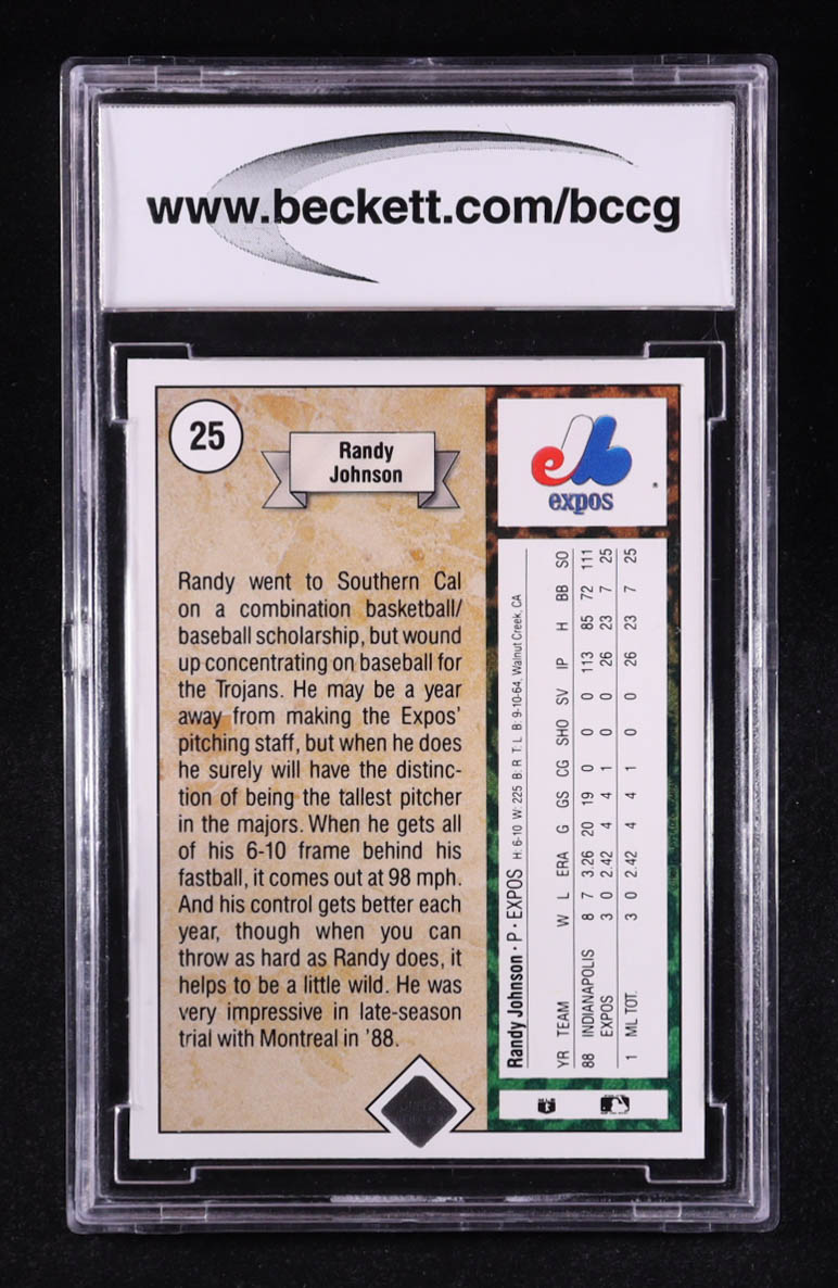 Randy Johnson 1989 Upper Deck #25 RC (BCCG 10) at PristineAuction.com Randy Johnson 1989 Upper Deck #25 RC (BCCG 10) at PristineAuction.com