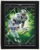 Emmitt Smith Signed 2025 Fanatics Under Wraps Emanate Green NFL Football 8x10 Photo Hobby Box #21/99 (Fanatics & Prova) at PristineAuction.com