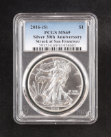 2016-(S) American $1 Dollar Silver Eagle, 30th Anniversary - Struck at San Francisco (PCGS MS69) at PristineAuction.com
