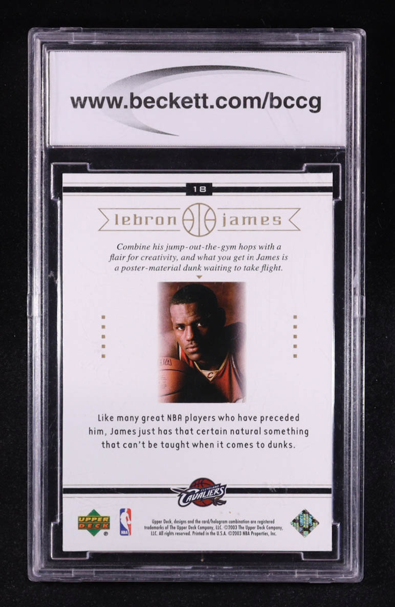 LeBron James 2003 Upper Deck LeBron James Box Set #18 A Natural RC (BCCG 10) at PristineAuction.com LeBron James 2003 Upper Deck LeBron James Box Set #18 A Natural RC (BCCG 10) at PristineAuction.com