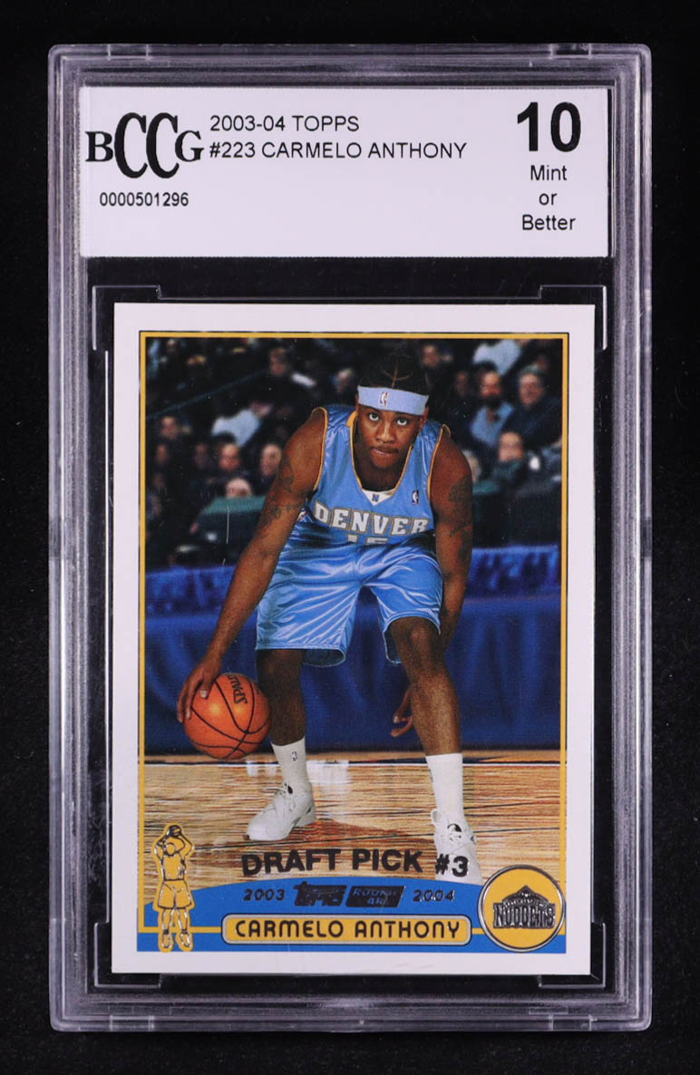 Carmelo Anthony 2003-04 Topps #223 RC (BCCG 10) at PristineAuction.com Carmelo Anthony 2003-04 Topps #223 RC (BCCG 10) at PristineAuction.com