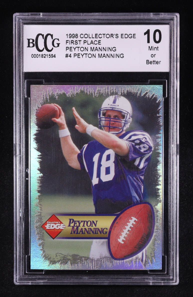 Peyton Manning 1998 Collector's Edge First Place #4 RC (BCCG 10) at PristineAuction.com Peyton Manning 1998 Collector's Edge First Place #4 RC (BCCG 10) at PristineAuction.com