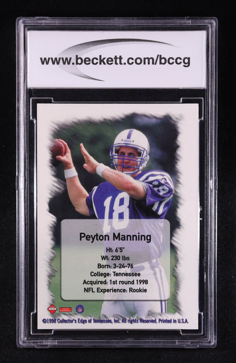Peyton Manning 1998 Collector's Edge First Place #4 RC (BCCG 10) at PristineAuction.com Peyton Manning 1998 Collector's Edge First Place #4 RC (BCCG 10) at PristineAuction.com