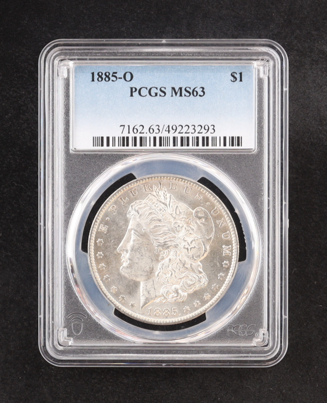 1885-O Morgan Silver $1 Dollar (PCGS MS63) at PristineAuction.com 1885-O Morgan Silver $1 Dollar (PCGS MS63) at PristineAuction.com