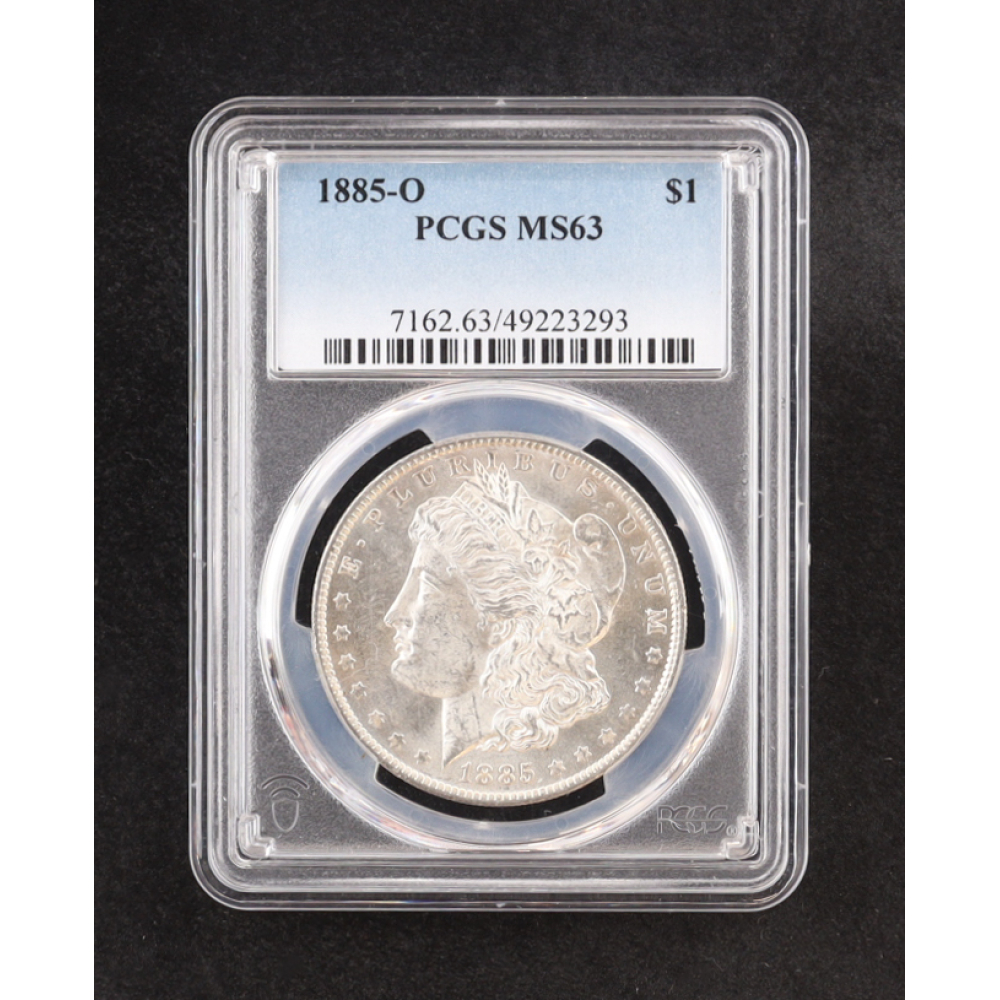 1885-O Morgan Silver $1 Dollar (PCGS MS63) at PristineAuction.com