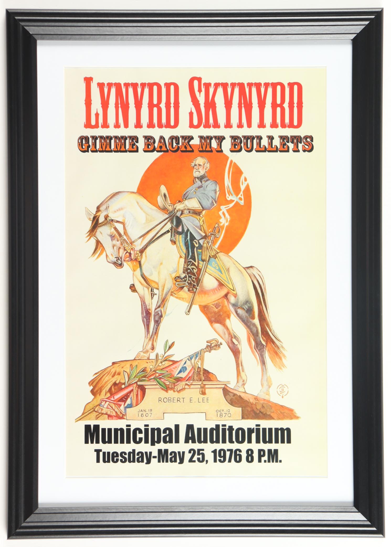 1976 Lynyrd Skynyrd Custom Framed Concert Poster at PristineAuction.com 1976 Lynyrd Skynyrd Custom Framed Concert Poster at PristineAuction.com
