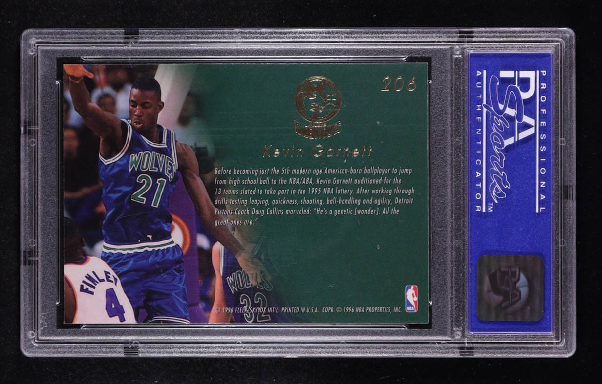 Kevin Garnett 1995-96 Flair #206 RC (PSA 9) at PristineAuction.com Kevin Garnett 1995-96 Flair #206 RC (PSA 9) at PristineAuction.com