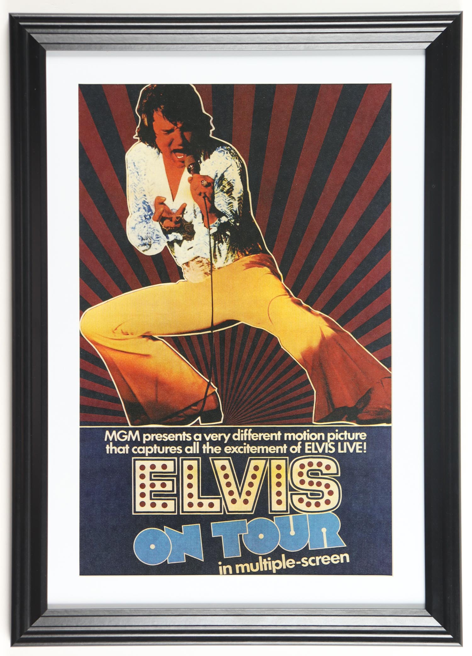 1969 "Elvis On Tour" Custom Framed Concert Poster at PristineAuction.com 1969 "Elvis On Tour" Custom Framed Concert Poster at PristineAuction.com