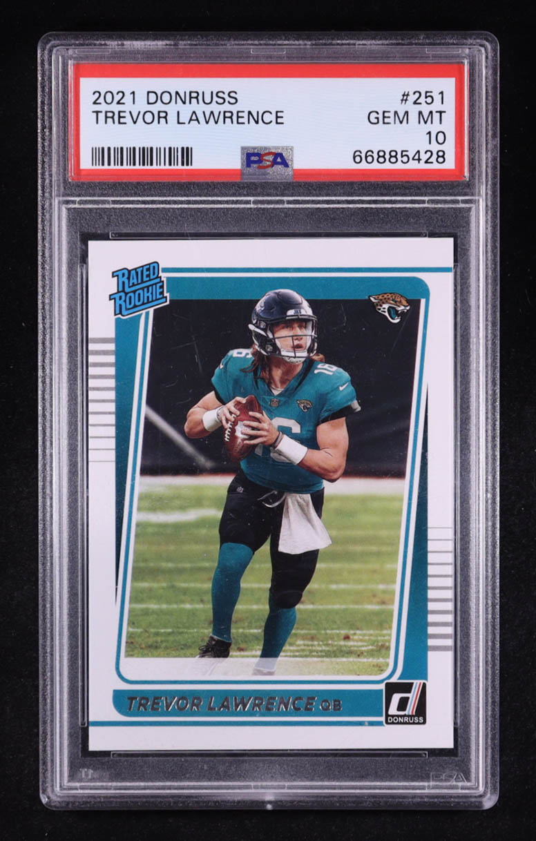 Trevor Lawrence 2021 Panini Donruss Rated Rookie #251 RC (PSA 10) at PristineAuction.com Trevor Lawrence 2021 Panini Donruss Rated Rookie #251 RC (PSA 10) at PristineAuction.com
