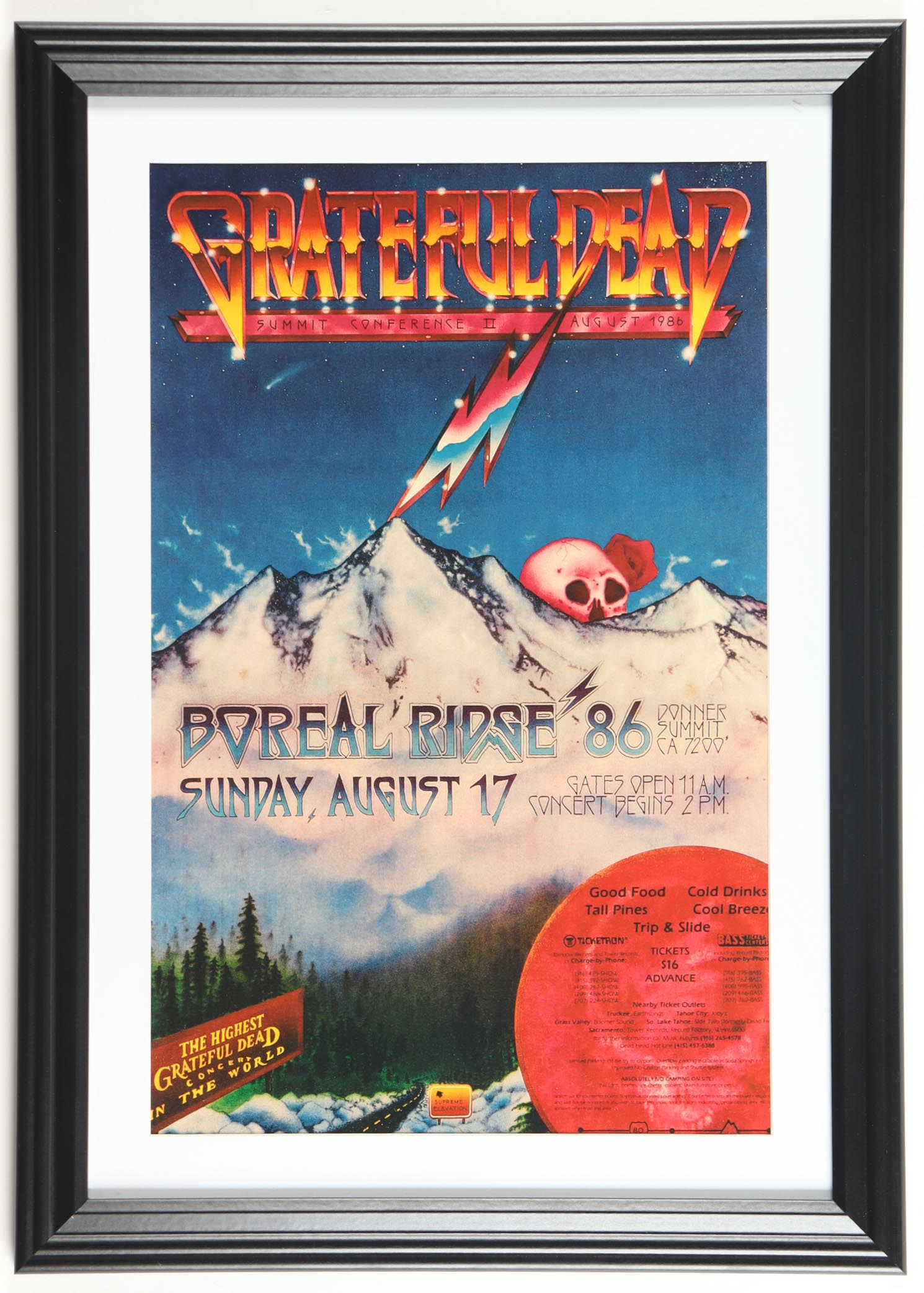 1986 Grateful Dead Custom Framed Concert Poster at PristineAuction.com 1986 Grateful Dead Custom Framed Concert Poster at PristineAuction.com