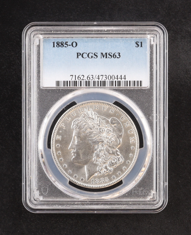1885-O Morgan Silver $1 Dollar (PCGS MS63) at PristineAuction.com 1885-O Morgan Silver $1 Dollar (PCGS MS63) at PristineAuction.com