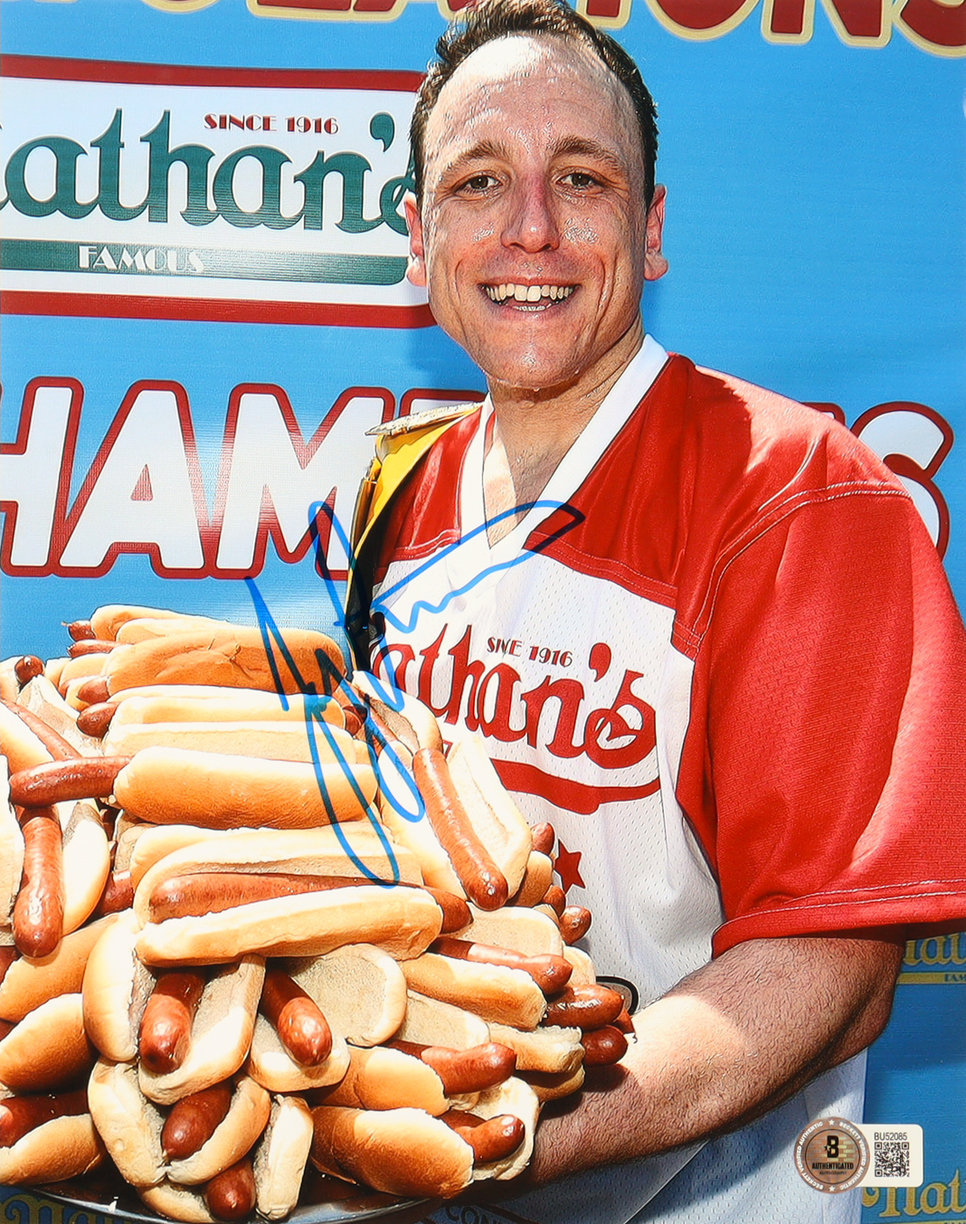 Joey Chestnut Signed 8x10 Photo (Beckett) at PristineAuction.com Joey Chestnut Signed 8x10 Photo (Beckett) at PristineAuction.com