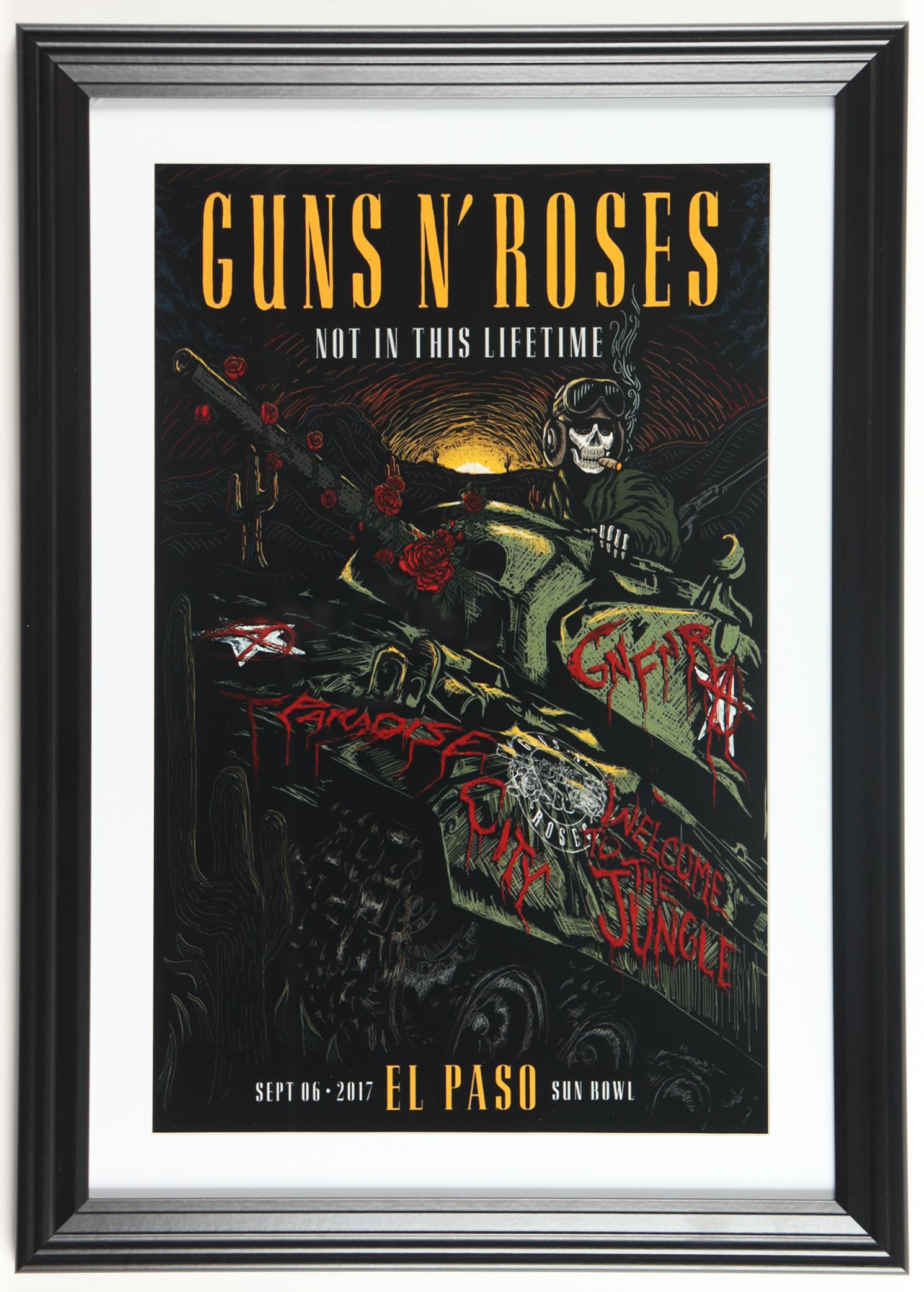 2017 Guns 'N Roses Custom Framed Concert Poster at PristineAuction.com 2017 Guns 'N Roses Custom Framed Concert Poster at PristineAuction.com