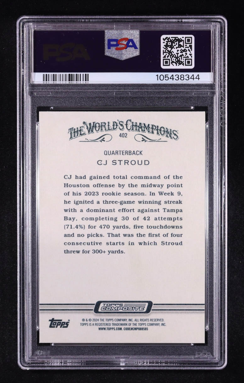 CJ Stroud 2023 Topps Composite #402 RC (PSA 10) at PristineAuction.com CJ Stroud 2023 Topps Composite #402 RC (PSA 10) at PristineAuction.com