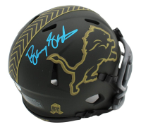 Barry Sanders Signed Lions Salute to Service Alternate Speed Mini Helmet (Schwartz) at PristineAuction.com