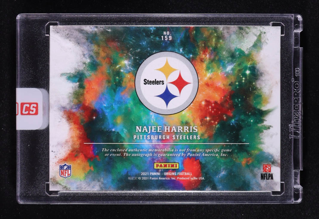 Najee Harris 2021 Panini Origins Red #159 Jersey Autograph EXCH RC #1/99 at PristineAuction.com Najee Harris 2021 Panini Origins Red #159 Jersey Autograph EXCH RC #1/99 at PristineAuction.com