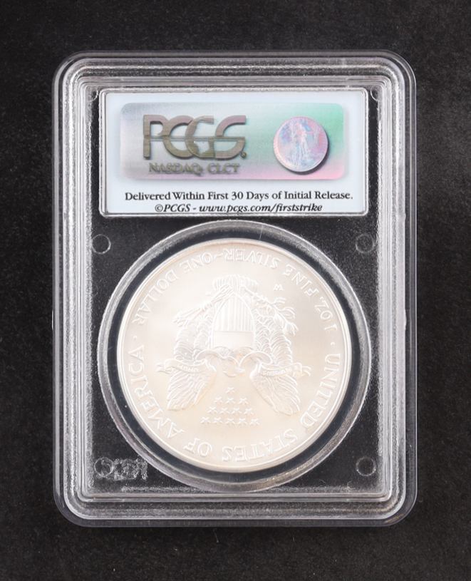 2007-W American Silver $1 Eagle, First Strike - West Point Mint (PCGS MS69) at PristineAuction.com 2007-W American Silver $1 Eagle, First Strike - West Point Mint (PCGS MS69) at PristineAuction.com